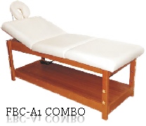 Massage bed with wood frame